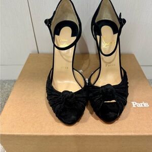 Christian Louboutin Black Suede Heels New in Box